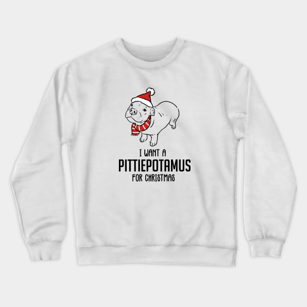 Funny Christmas Pitbull, Pittiepotamus for Christmas Crewneck Sweatshirt by sockdogs